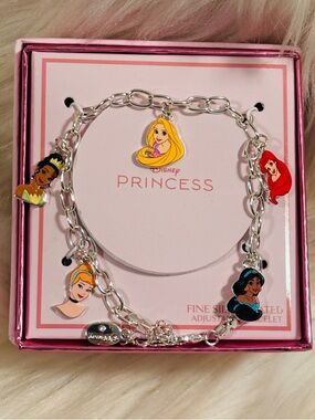 Disney Princesses Silver-tone Chain Charm Bracelet